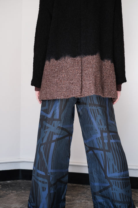 suzusan/Various Loop Yarn Tweed Half Pee Coat Boushi Somewake Shibori