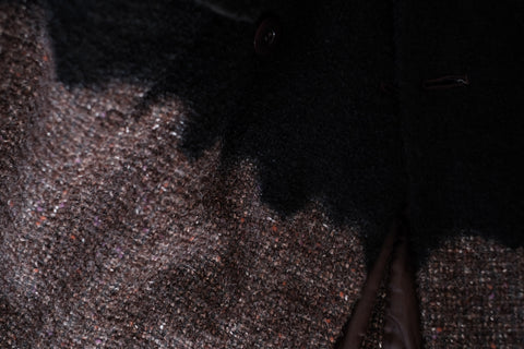 suzusan/Various Loop Yarn Tweed Half Pee Coat Boushi Somewake Shibori