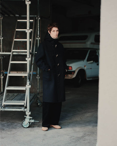 SCYE BASICS/Double Woven Melton Duffle Coat