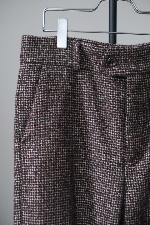 FRANK LEDER/Brown Waffled Wool Trousers