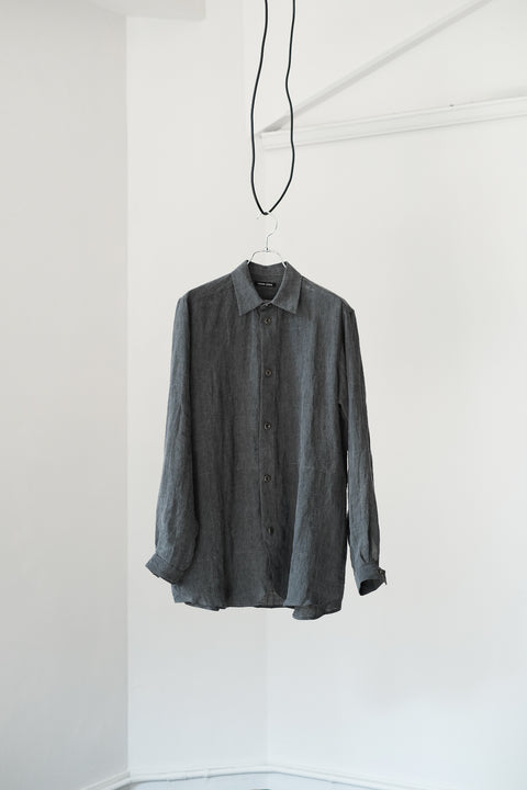 FRANK LEDER/Coal Dyed Linen Old Style Shirt