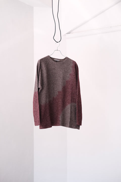 suzusan/Wool Cotton Jersey Crew Neck Pullover Boushi shibori "Dot"