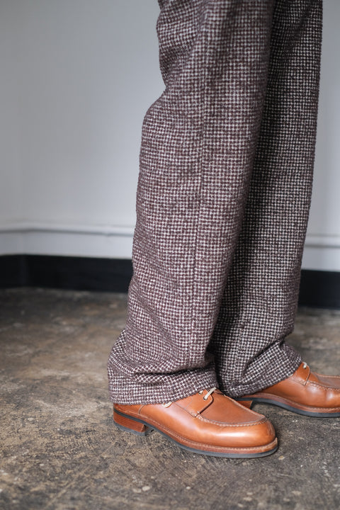 FRANK LEDER/Brown Waffled Wool Trousers