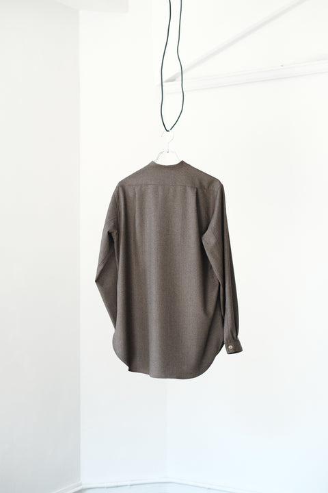 FRANK LEDER/30's Vintage Wool Old Style Stand Collar Shirt