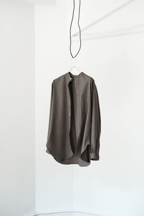 FRANK LEDER/30's Vintage Wool Old Style Stand Collar Shirt
