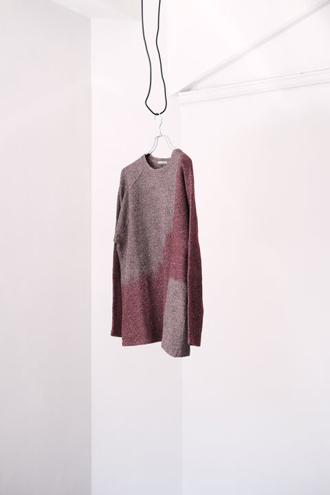 suzusan/Wool Cotton Jersey Crew Neck Pullover Boushi shibori "Dot"