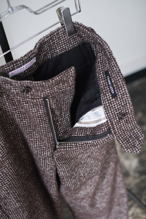 FRANK LEDER/Brown Waffled Wool Trousers