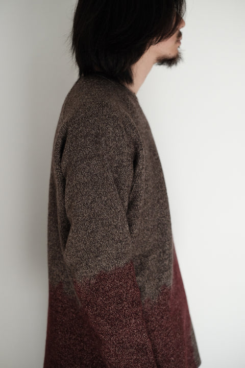 suzusan/Wool Cotton Jersey Crew Neck Pullover Boushi shibori "Dot"