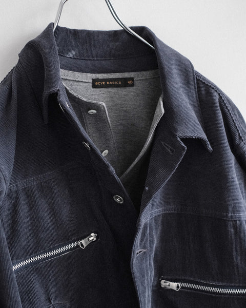 SCYE BASICS/Melange Cotton Pique Henley Neck Shirt