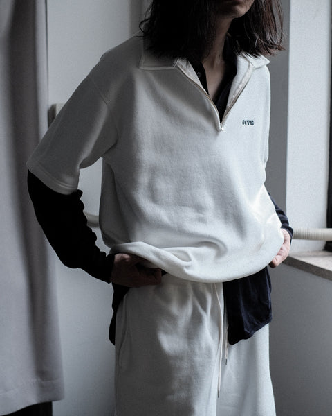 SCYE BASICS/Tubelar Loop Back Terry Logo Half Zip Pullover