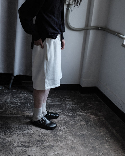 SCYE BASICS/Tubelar Loop Back Terry Logo Sweat Shorts