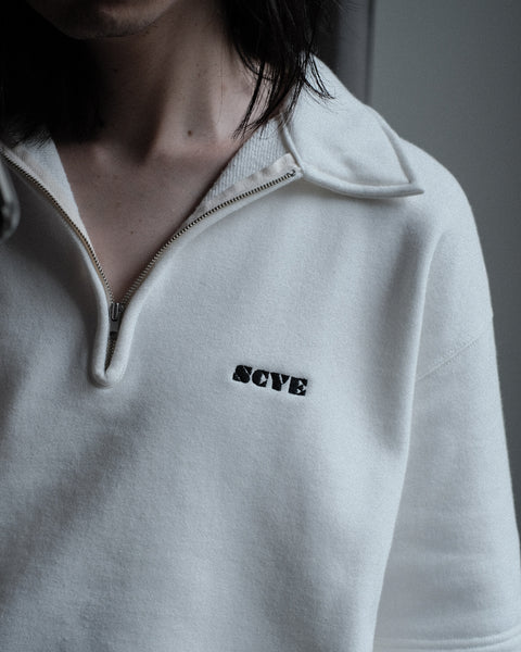 SCYE BASICS/Tubelar Loop Back Terry Logo Half Zip Pullover