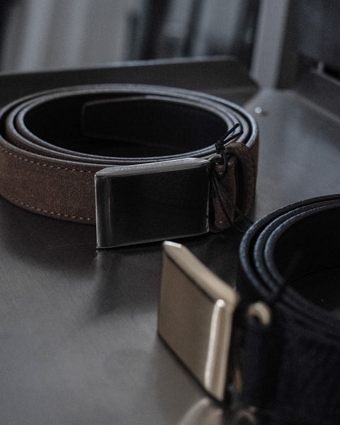 Scye/Suede Touch Leather Box Buckle Belt