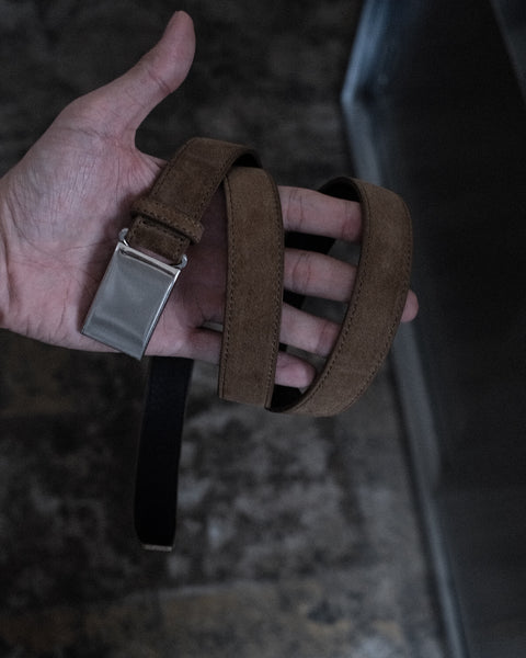 Scye/Suede Touch Leather Box Buckle Belt
