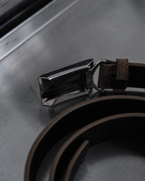 Scye/Suede Touch Leather Box Buckle Belt