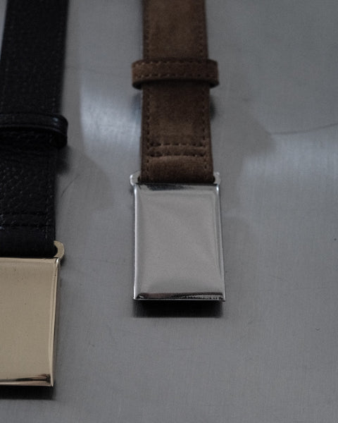 Scye/Suede Touch Leather Box Buckle Belt