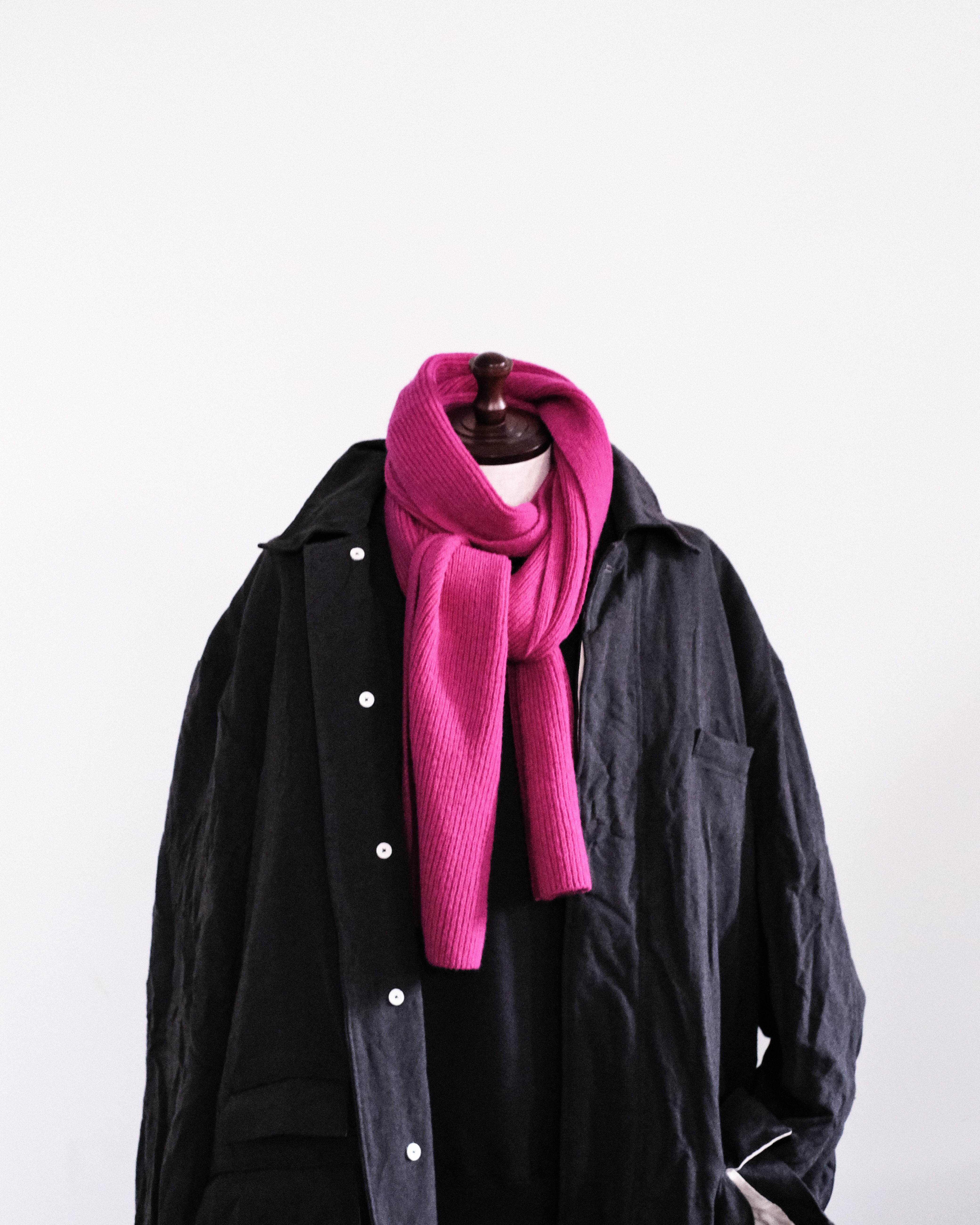 GREEN THOMAS/Ribbed Scarf-magenta – 3CMA