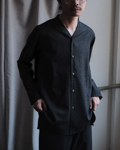 山内/グレンチェックウール・パジャマシャツ