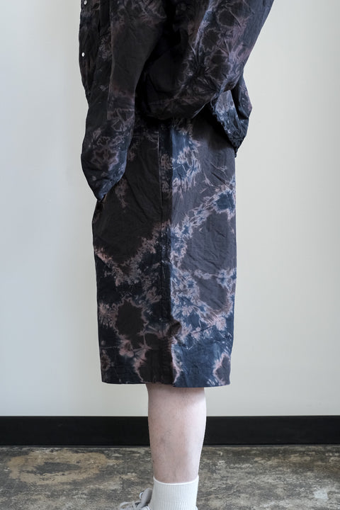 suzusan/Cotton Broad Wide Drawstring Shorts Madara Shibori