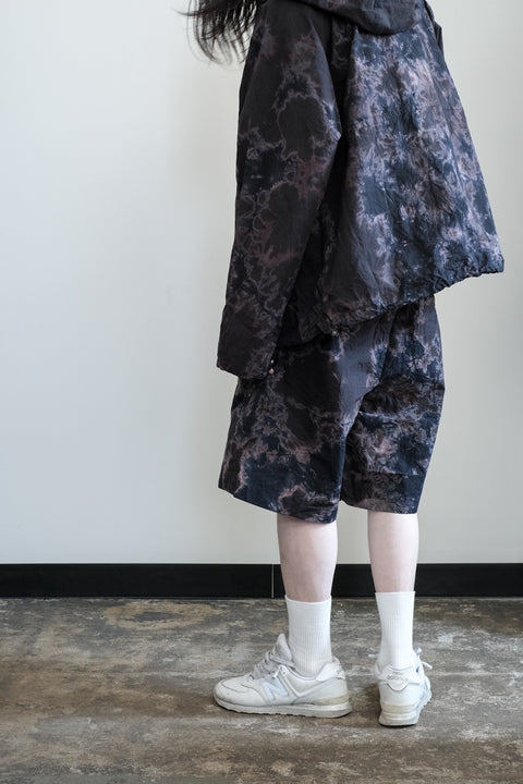 suzusan/Cotton Broad Wide Drawstring Shorts Madara Shibori