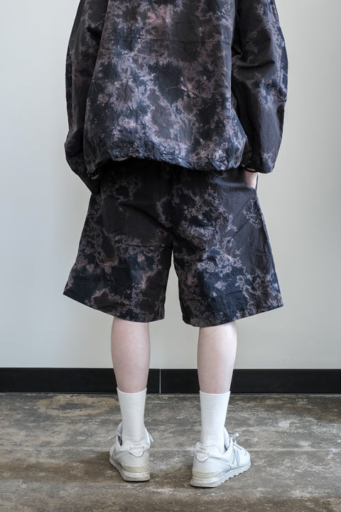 suzusan/Cotton Broad Wide Drawstring Shorts Madara Shibori