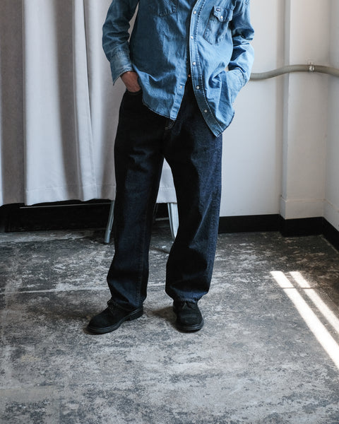 The DUFFER N NEPHEWS/Wide Tapered Denim Pants