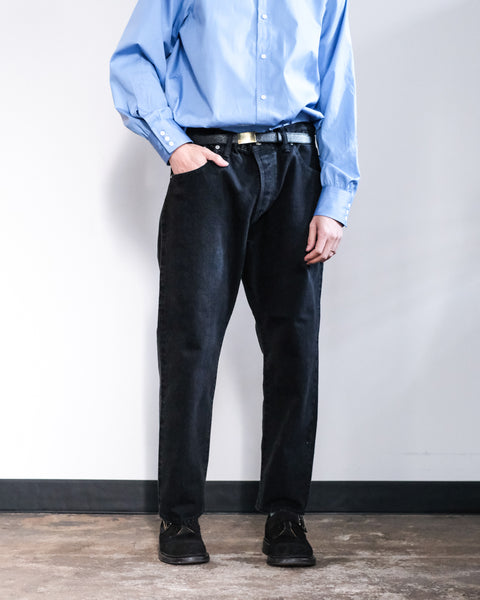 SCYE BASICS/Selvage Black Denim Loose Fit Straight Jeans