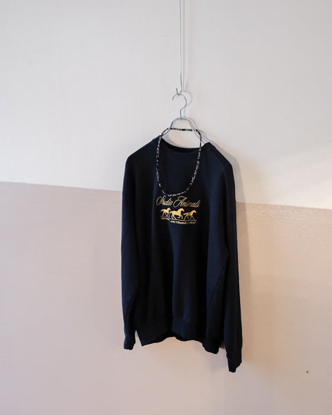 STUDIO ANIMALS/Running Horse Embroidered Sweat Shirt