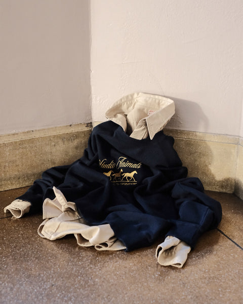 STUDIO ANIMALS/Running Horse Embroidered Sweat Shirt