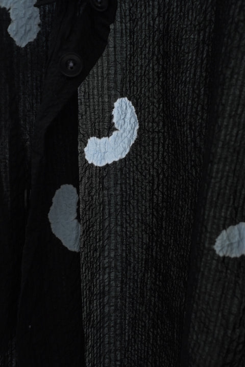 suzusan/Transparent Wrinkled Stripe Overshirt Koboushi Shibori "Smile"