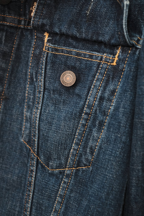 SCYE BASICS/Selvedge Denim Used Wash Trucker Jacket 3