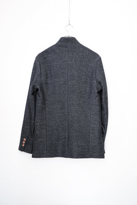 FRANK LEDER/Navy Wool High Closure Jacket