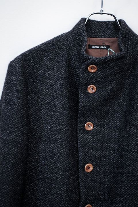 FRANK LEDER/Navy Wool High Closure Jacket