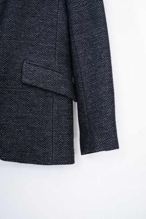 FRANK LEDER/Navy Wool High Closure Jacket