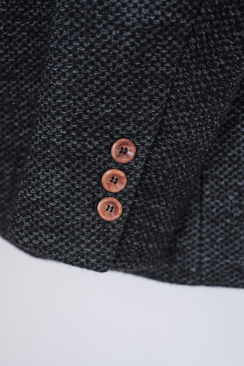 FRANK LEDER/Navy Wool High Closure Jacket