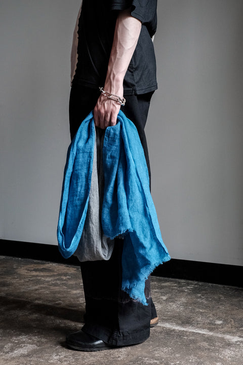 suzusan/Hand woven Linen Shawl Boushi Shibori "Cloud"