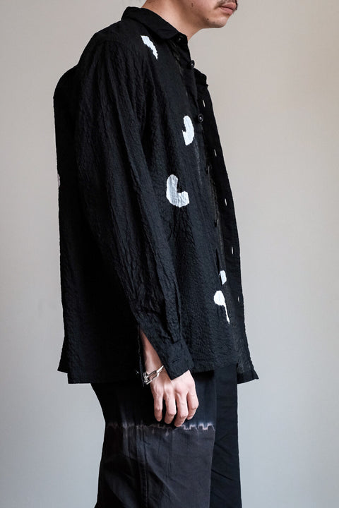 suzusan/Transparent Wrinkled Stripe Overshirt Koboushi Shibori "Smile"