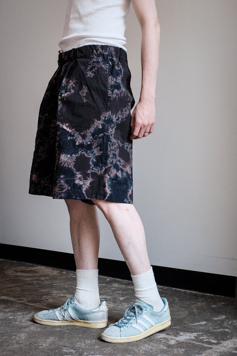 suzusan/Cotton Broad Wide Drawstring Shorts Madara Shibori