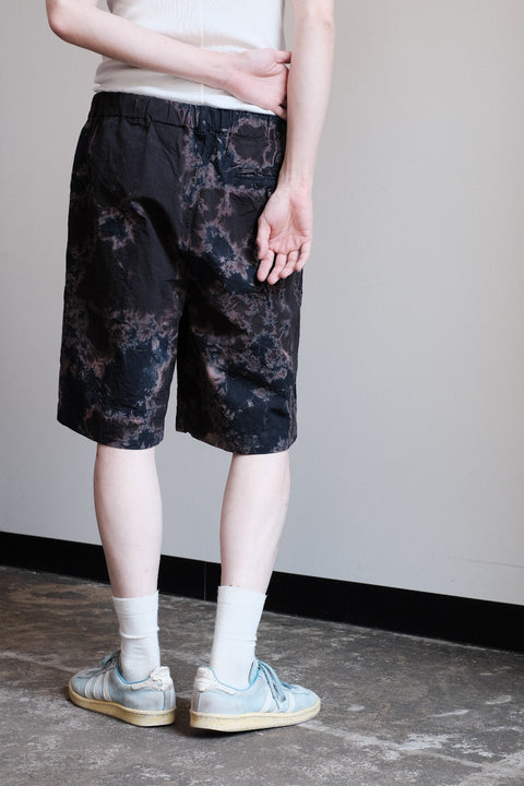 suzusan/Cotton Broad Wide Drawstring Shorts Madara Shibori