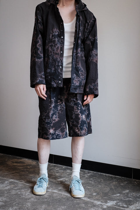 suzusan/Cotton Broad Wide Drawstring Shorts Madara Shibori