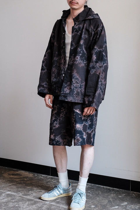 suzusan/Cotton Broad Hooded Jacket Madara Shibori