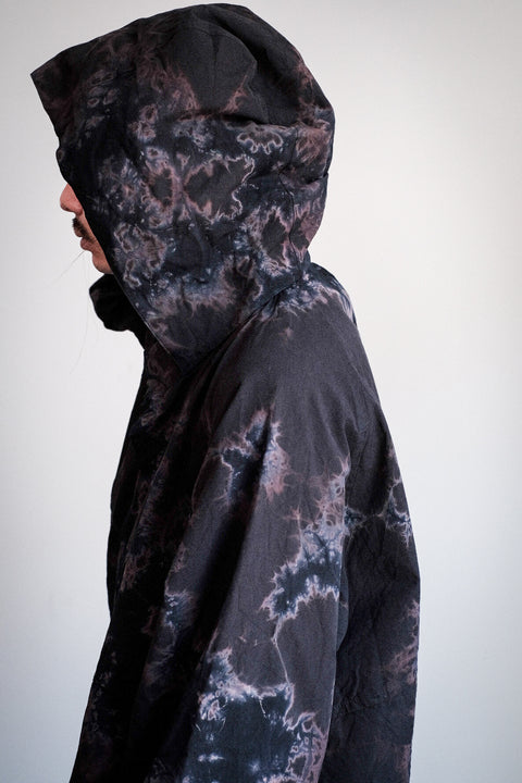 suzusan/Cotton Broad Hooded Jacket Madara Shibori