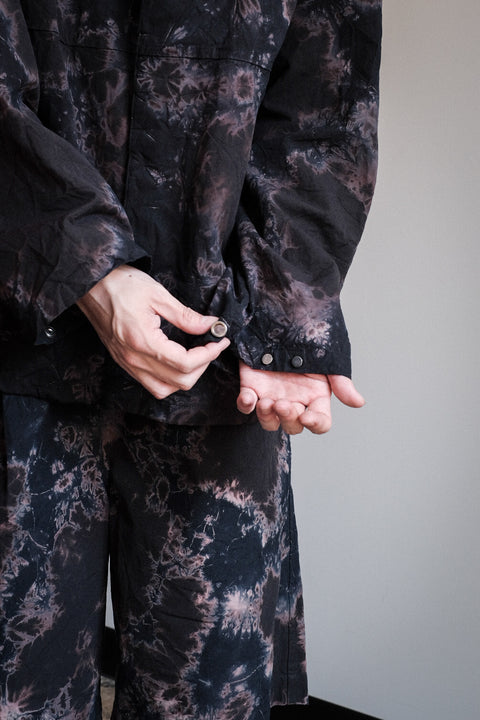 suzusan/Cotton Broad Hooded Jacket Madara Shibori