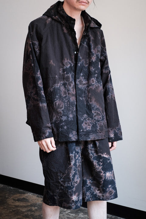 suzusan/Cotton Broad Hooded Jacket Madara Shibori