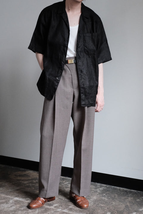 山内/3plyウールクロス・サイドシームレスワンタックパンツ