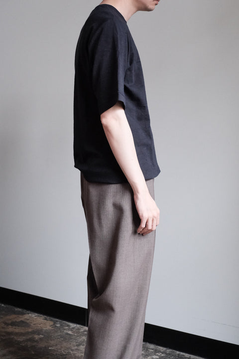 山内/塩縮リネンニットTシャツ