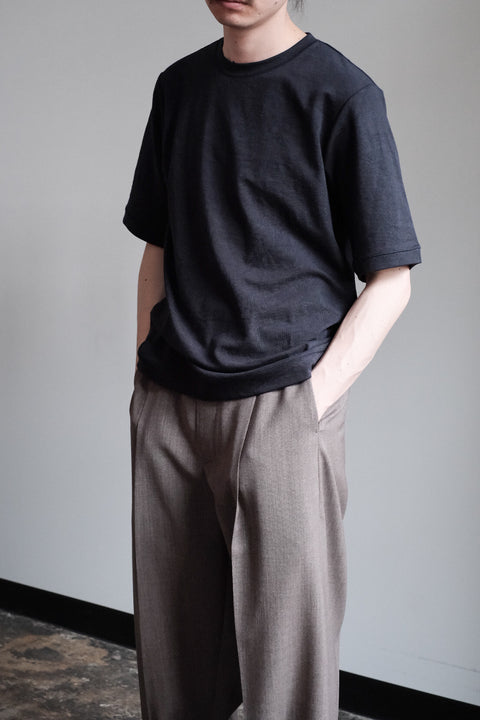 山内/塩縮リネンニットTシャツ