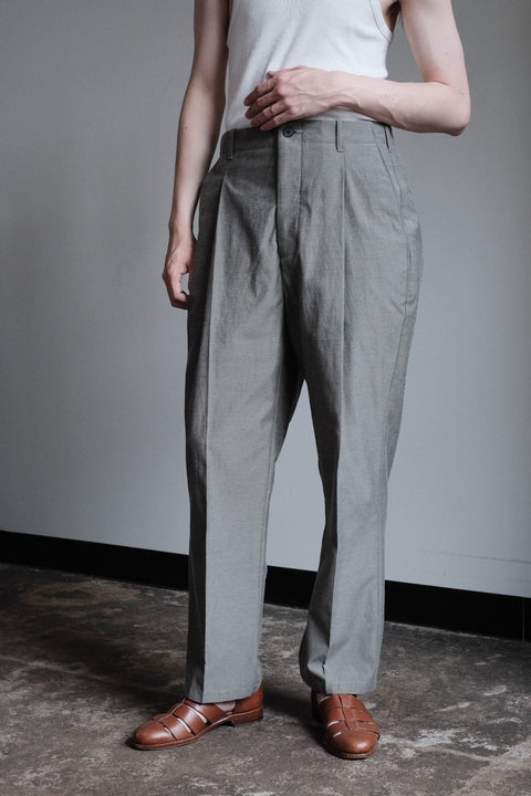 山内/2plyキュプラ*鉄媒染コットン・セミワイドワンタックパンツ