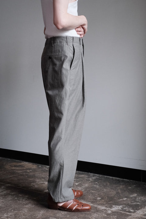 山内/2plyキュプラ*鉄媒染コットン・セミワイドワンタックパンツ