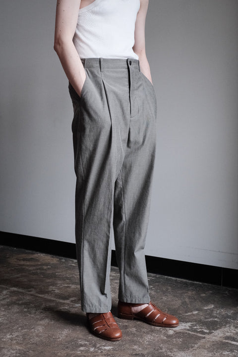 山内/2plyキュプラ*鉄媒染コットン・セミワイドワンタックパンツ